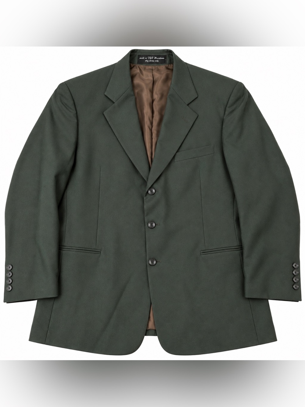 Vintage Bachrach Men’s Green 100% Pure Wool Blazer Sport Coat Made Macedonia